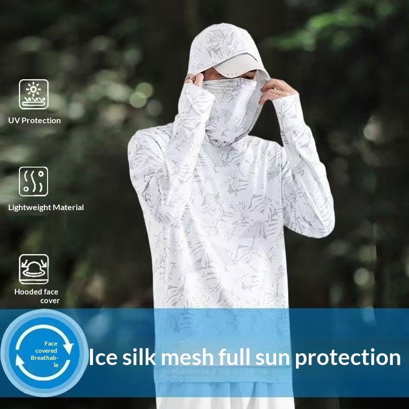 Mens Ice Silk Sun-Protective Jacket UV Protection Lightweight And Breathable