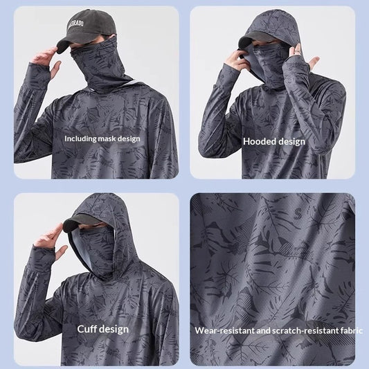 Mens Ice Silk Sun-Protective Jacket UV Protection Lightweight And Breathable