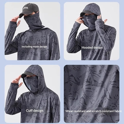 Mens Ice Silk Sun-Protective Jacket UV Protection Lightweight And Breathable